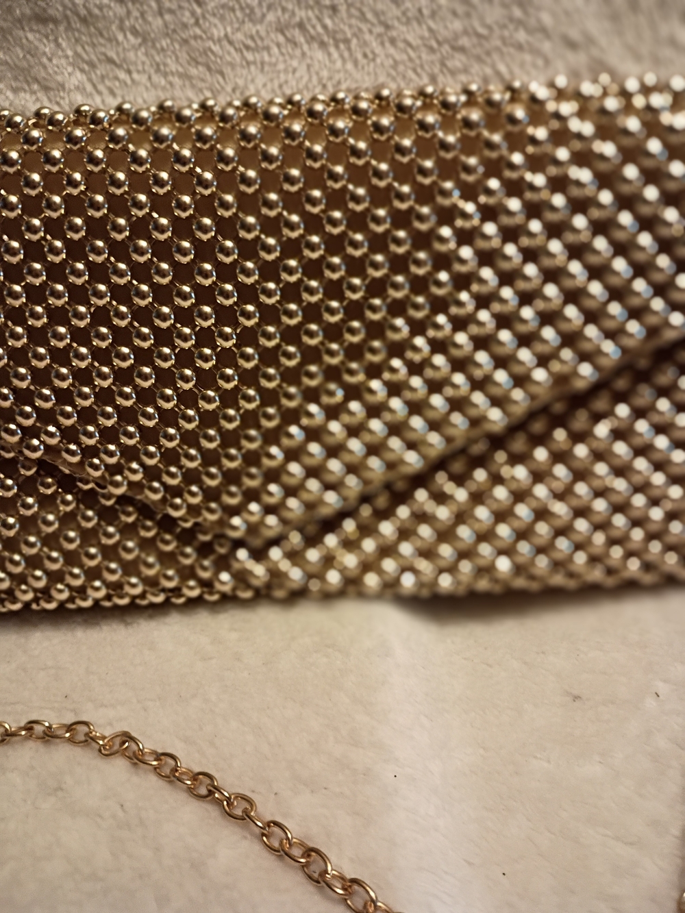NWT Blush Evening Bag Gold Tone Pearl